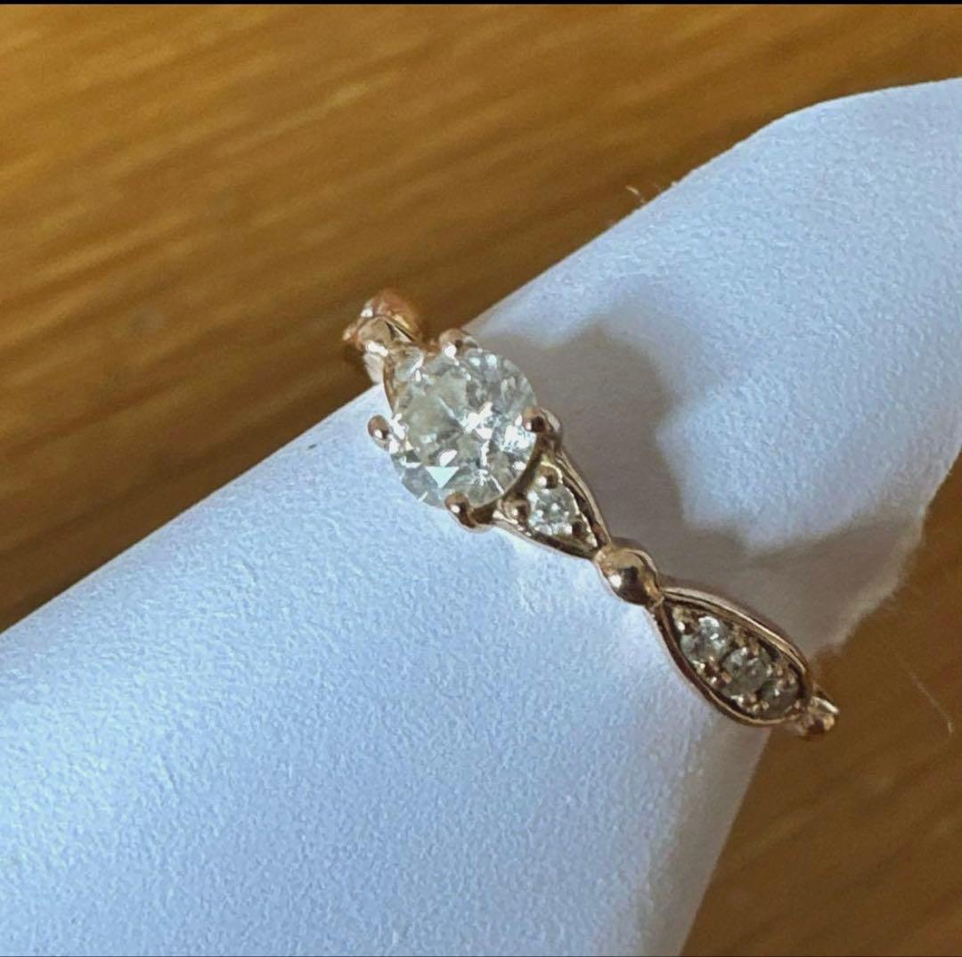 みっち　0.3ctダイヤモンド！K18ピンクゴールドリング