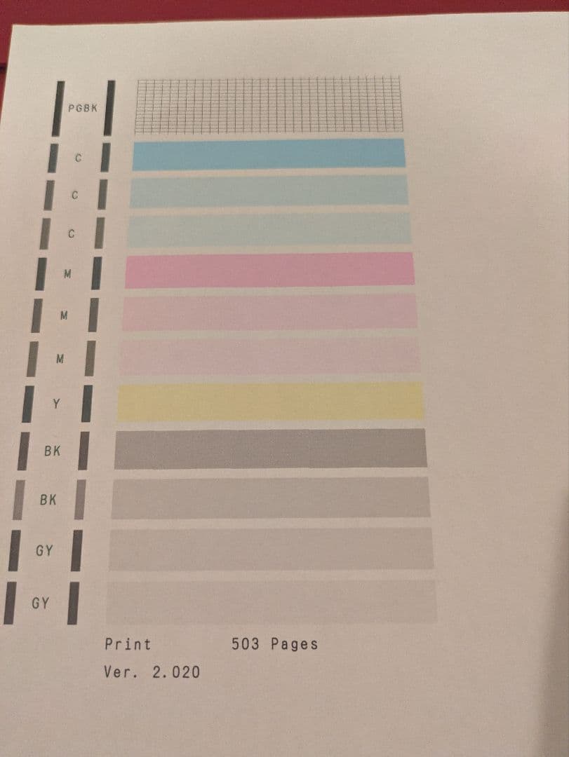 Canon PIXUS TS 8630 印刷枚数 510枚 N8037