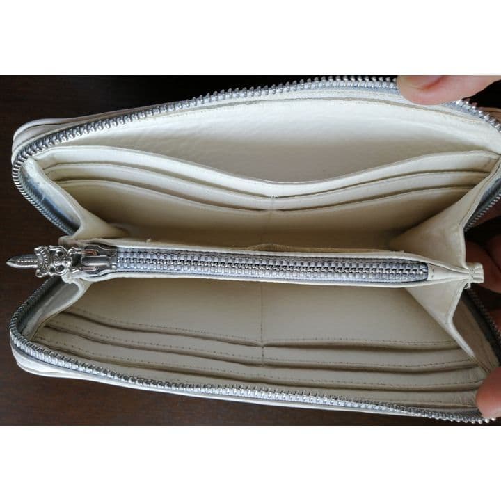 c　クロムハーツ ウォレット REC F ZIP #2 フレア 白