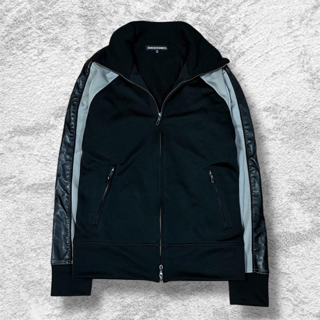 トップス 5351POUR LES HOMMES leather track jacket