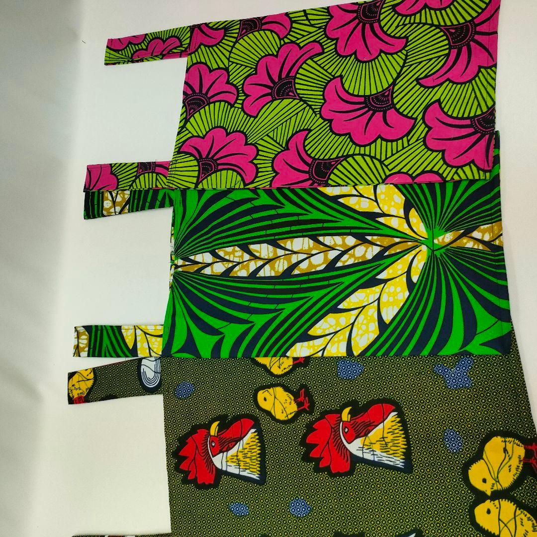 アフリカンレジ袋タイプエコバッグ　アフリカ布チビサークル