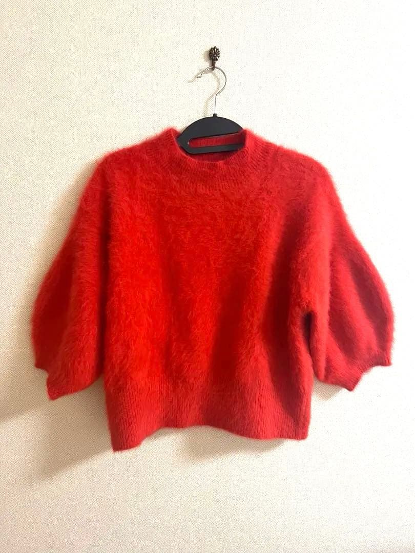 united arrows フォックスカシミヤパフハーフスリーブニット