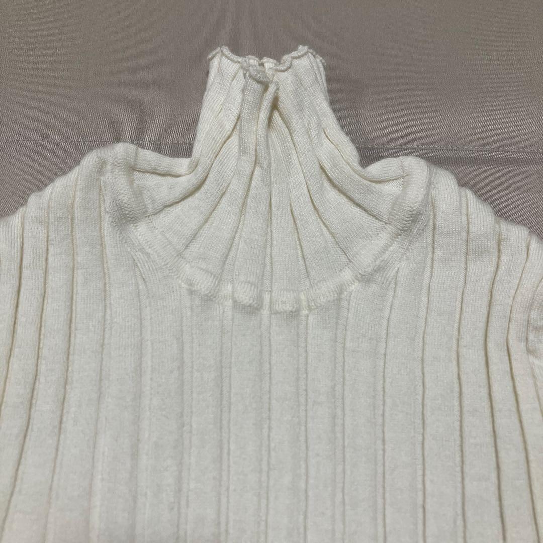 試着のみ　25AW YONFA コットンカシミヤリブタートル　ホワイト