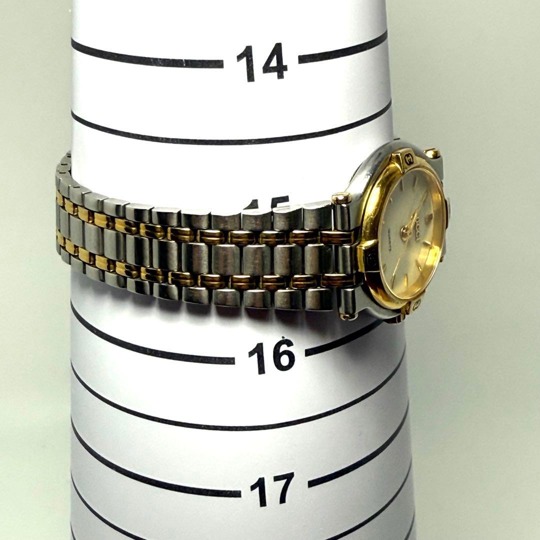 【稼働】GUCCI 9000 L デイト レディース 新品電池 自社ベルト