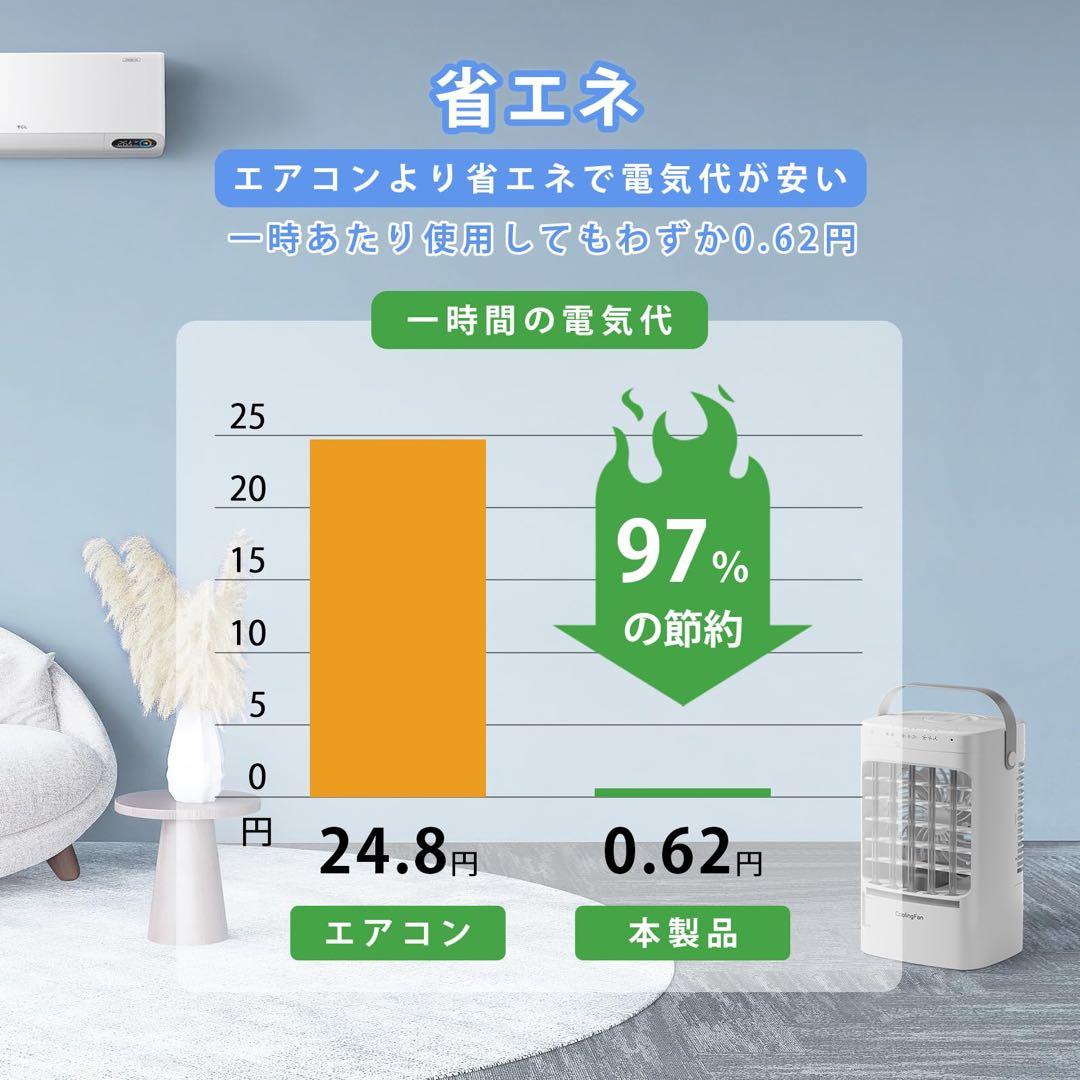 47★冷風機　卓上クーラー　冷風扇　冷風扇扇風機　ブラック　タイマー機能付き