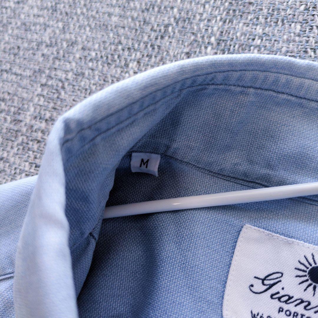 ジャンネット　ワイドカラー　シャンブレーシャツ　デニムシャツ