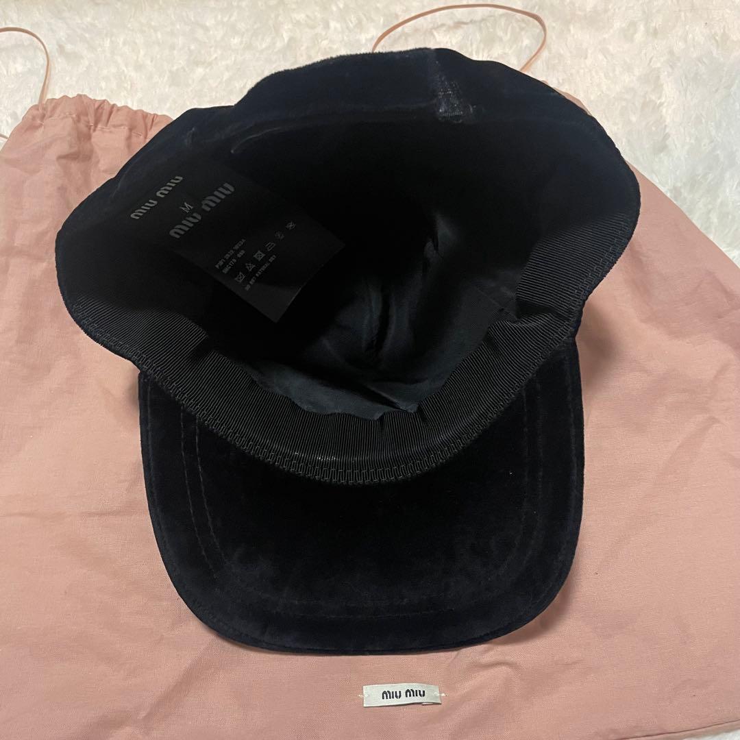 miumiu ベロア ベースボールキャップ 黒