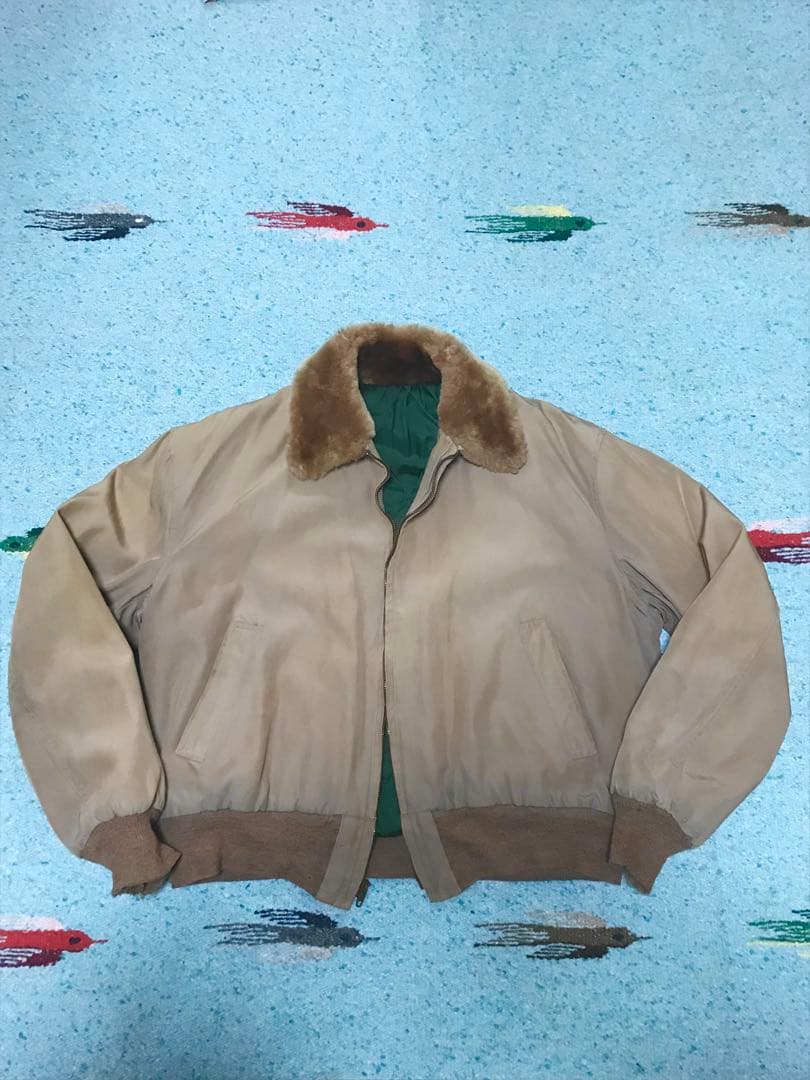 50s ボンバージャケット ナイロン ボアブルゾン ワーク ギャバジン 短丈