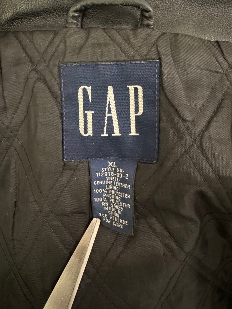 OLD GAP紺タグ レザージャケット 牛革 ブラック XL 90's