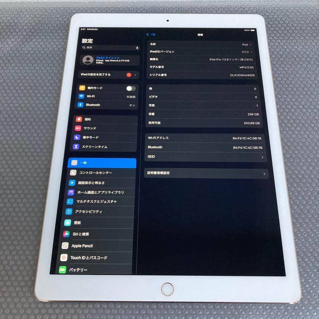 2575 美品☆電池最良好☆iPadPro2第2世代256GB 12.9インチ☆