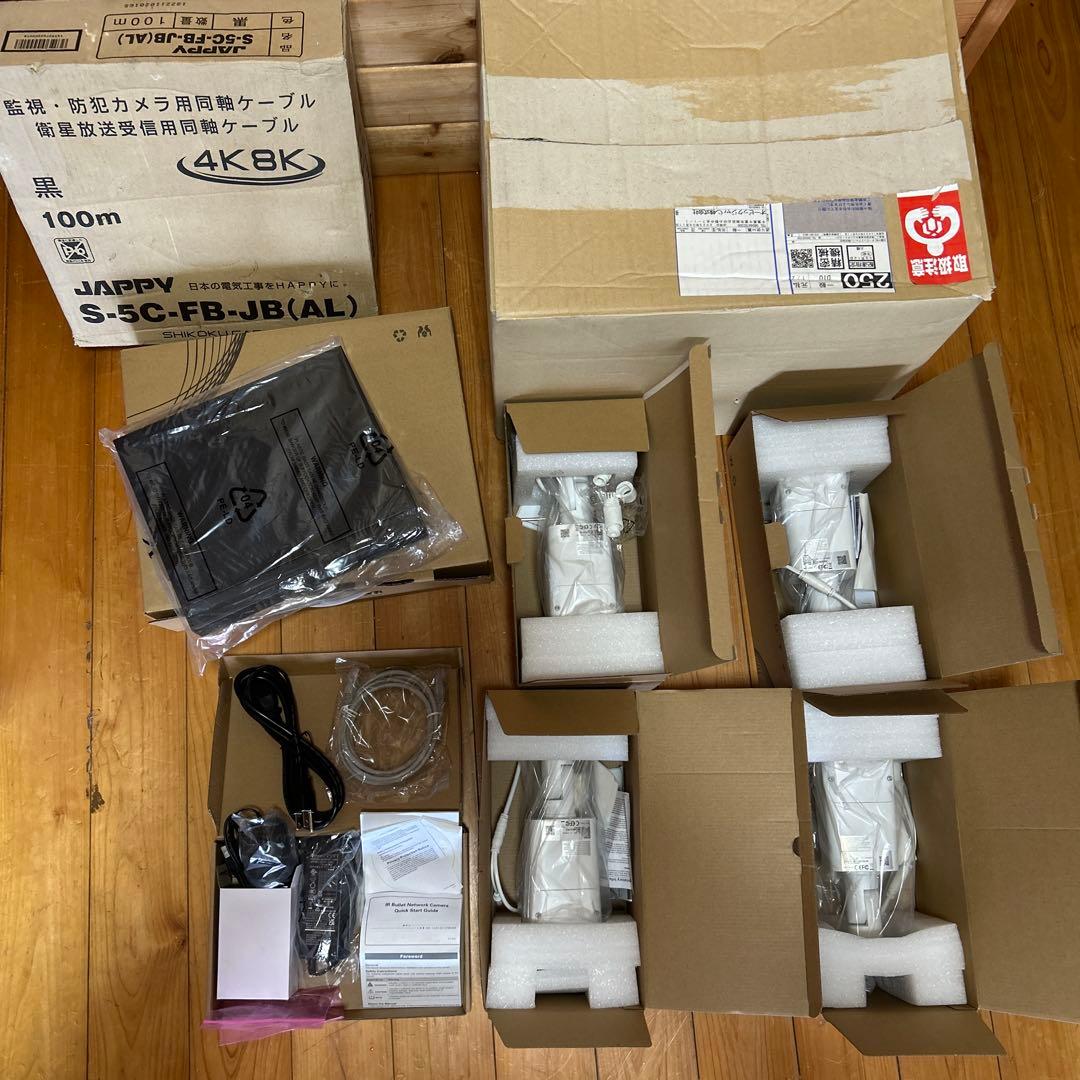 新品未使用　防犯カメラセット　4MP内蔵NVR IPカメラ4台セット