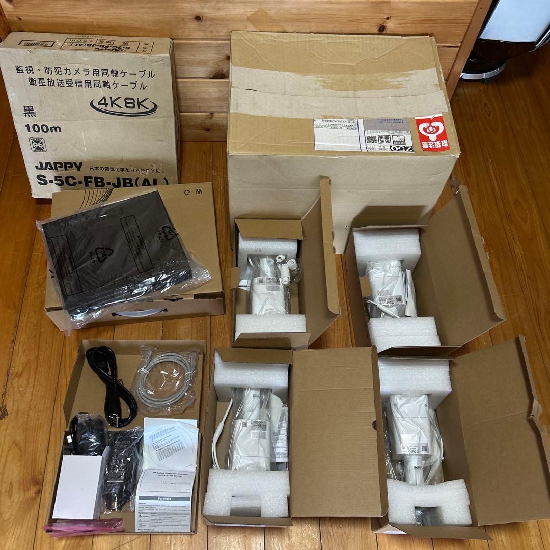 新品未使用　防犯カメラセット　4MP内蔵NVR IPカメラ4台セット