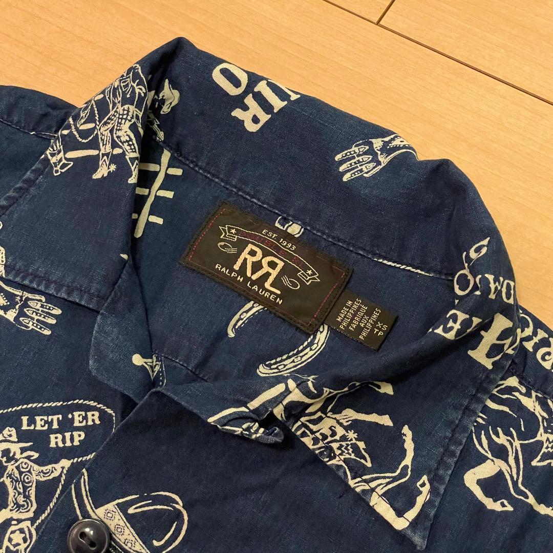 RRL アロハシャツ ネイビー カウボーイ XS