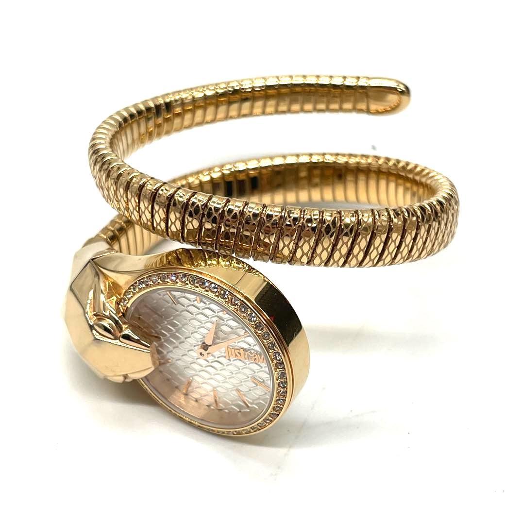 ジャストカヴァリ ゴールドスネーク QZ 1L067 デザイン 時計