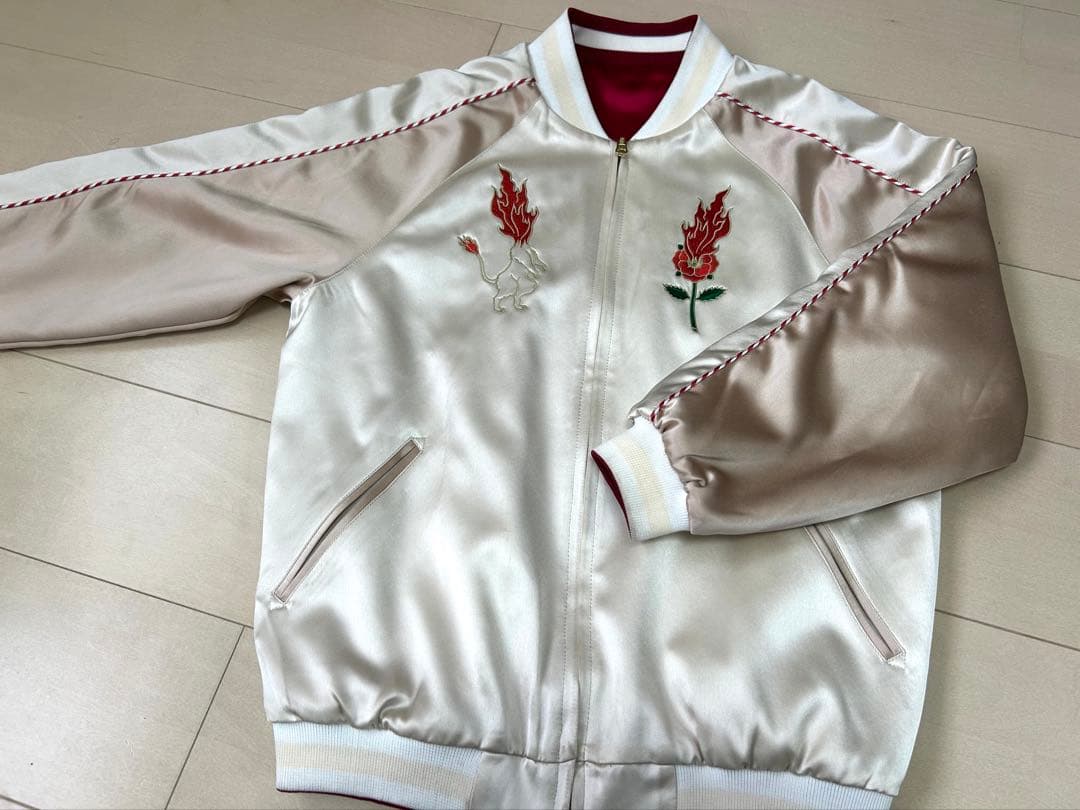 HOTELO スカジャン リバーシブル 赤 白 刺繍