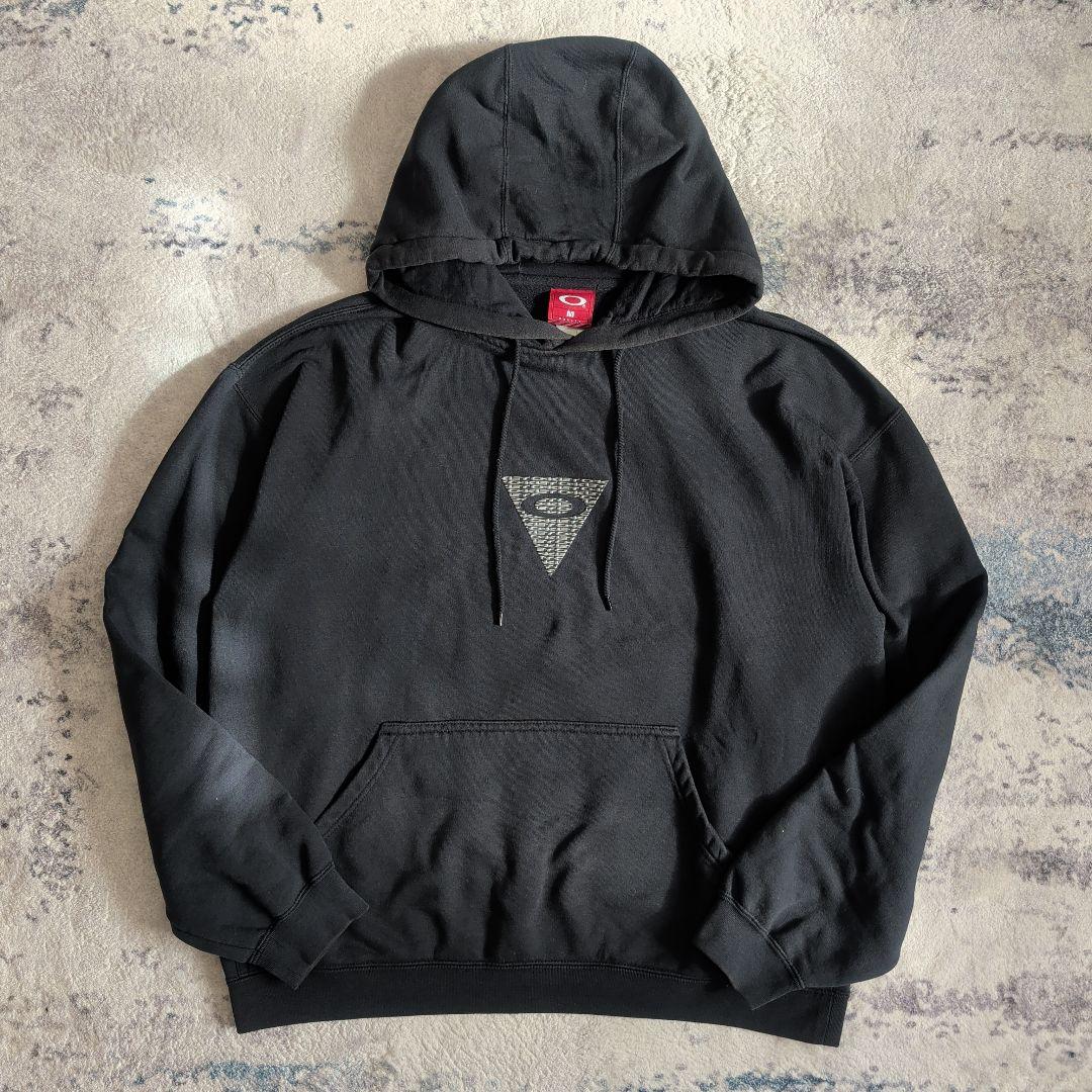 希少 00s OAKLEY プルオーバーパーカー シリコンロゴ 赤タグ