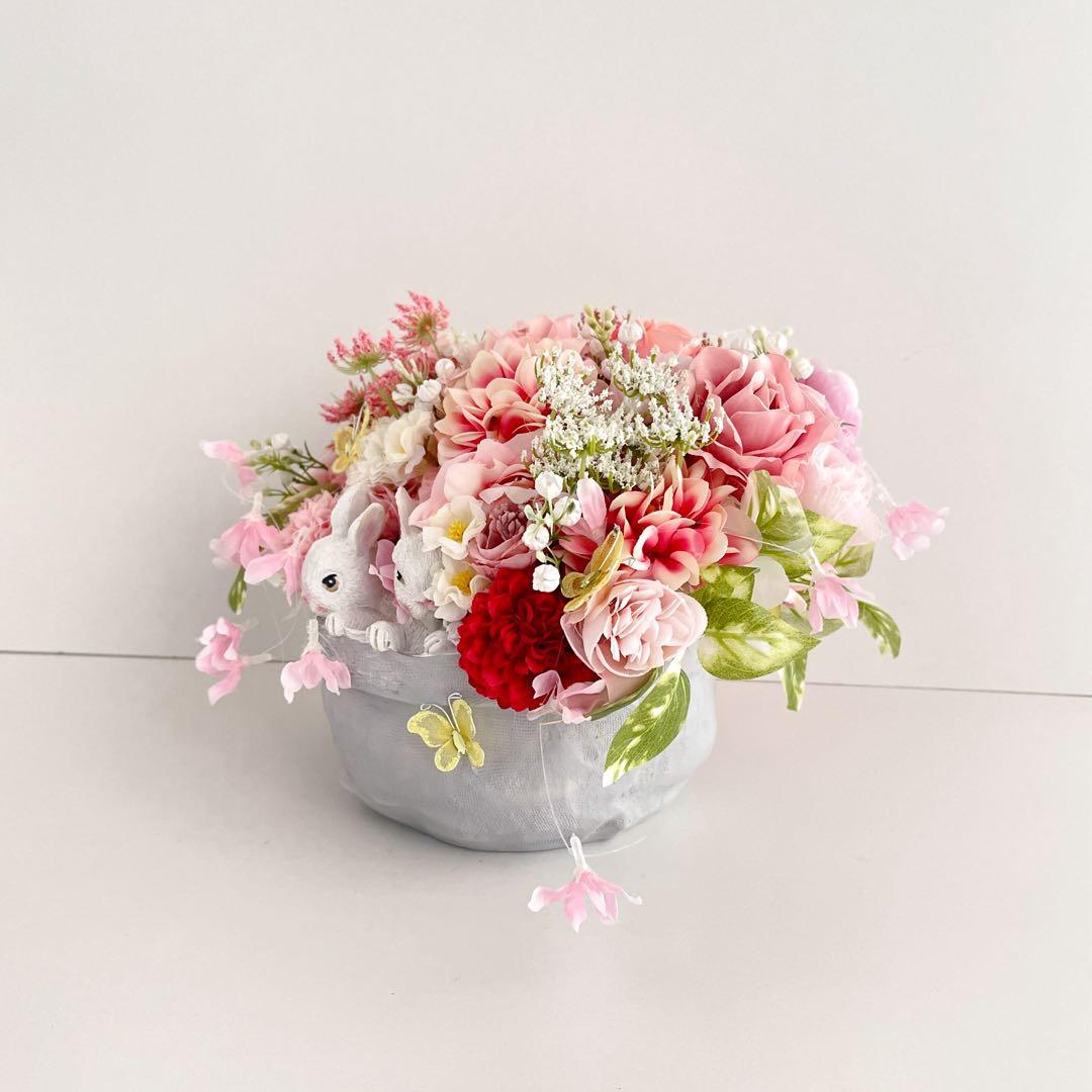 ひな祭り うさぎ のアレンジメント｜春のアニマルシリーズ・メルヘンイースター
