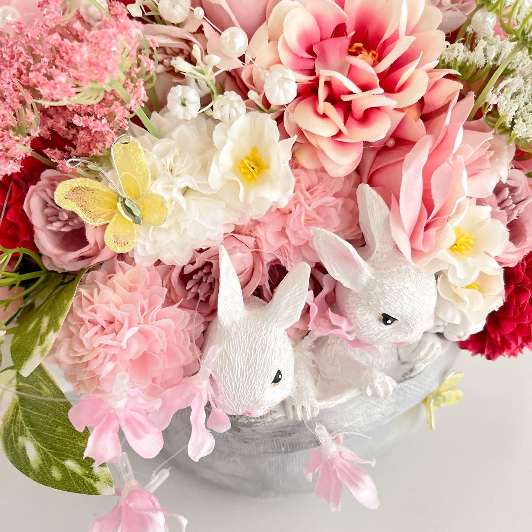 ひな祭り うさぎ のアレンジメント｜春のアニマルシリーズ・メルヘンイースター