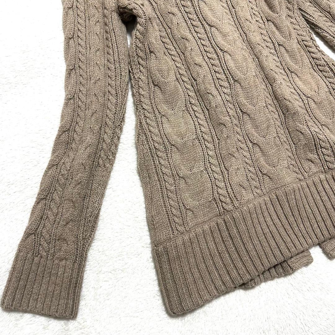 美品　バーバリーブルーレーベル　ダッフルコート　ニット　ケーブル　ラクーンファー