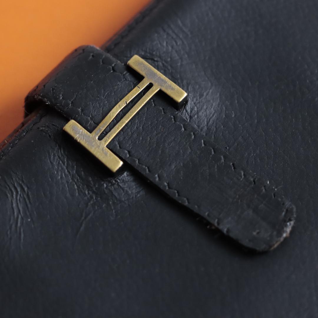 エルメス　Hermes　ベアン　スフレ　長財布　バイカラー　ロングウォレット