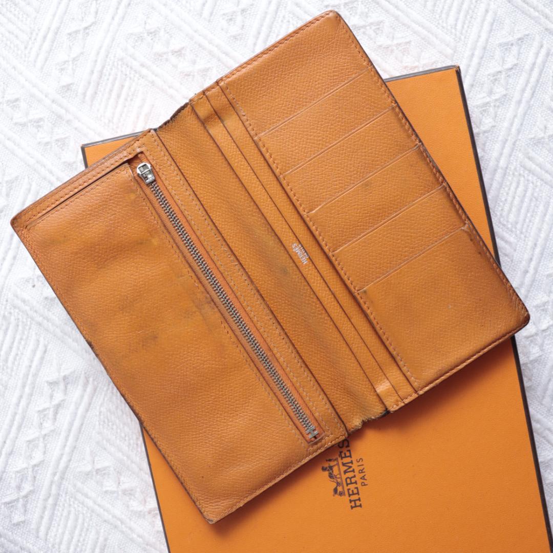 エルメス　Hermes　ベアン　スフレ　長財布　バイカラー　ロングウォレット