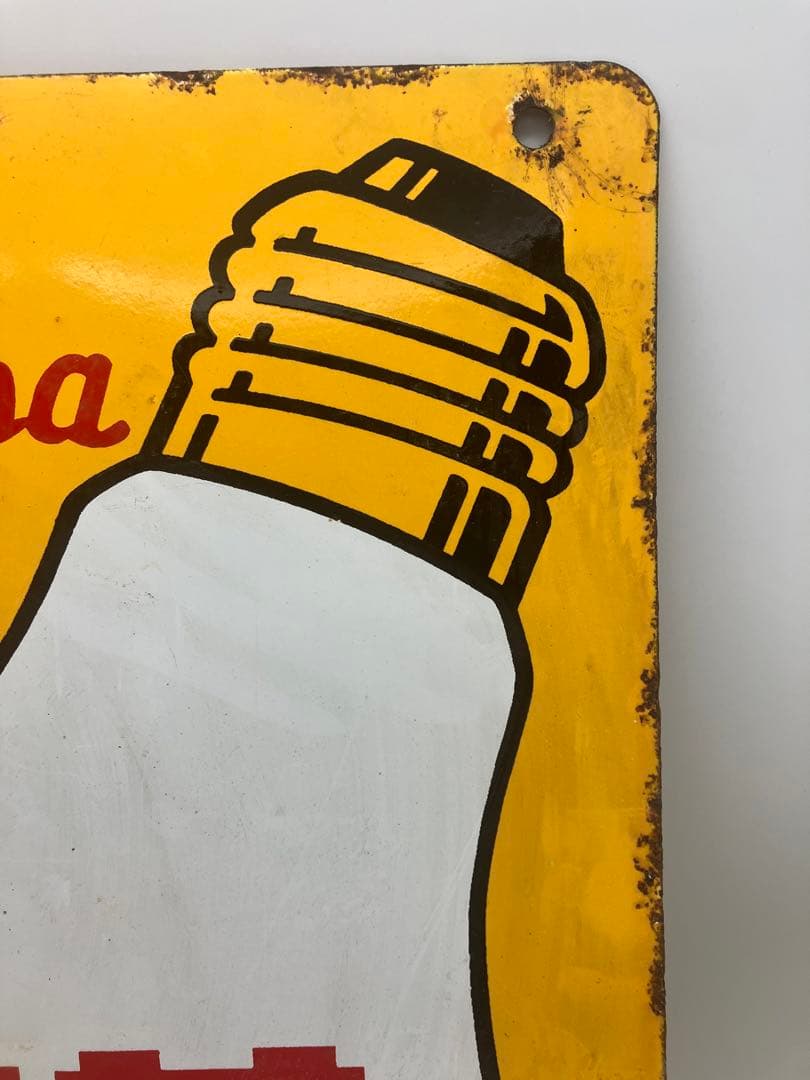 東芝ランプ　ホーロー看板 琺瑯プレート　レトロ当時物　ビンテージ　リバーシブル