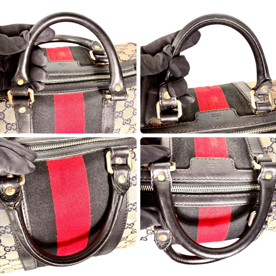 GUCCI　グッチ　GGキャンバス　ボストンバッグ　２way　シェリーライン