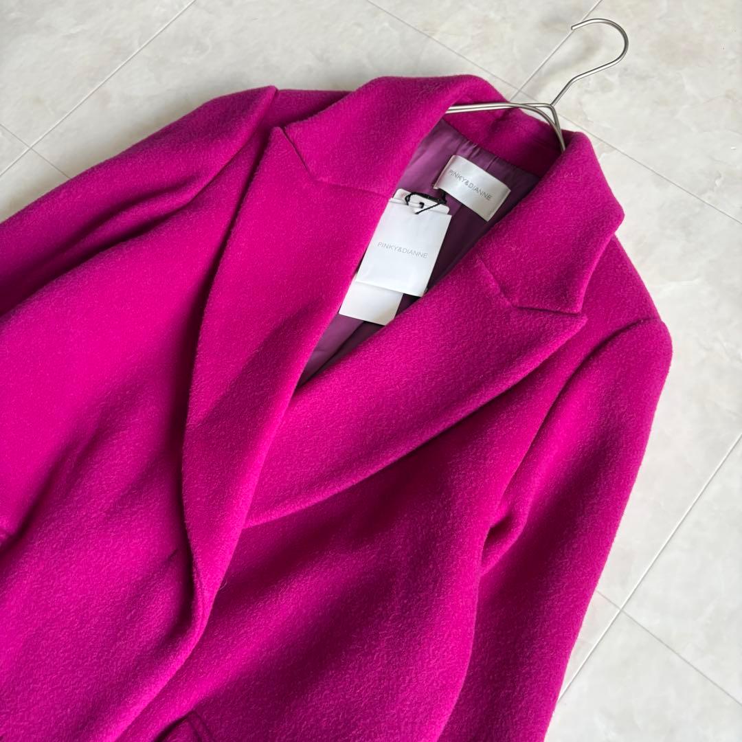 新品タグ付✨PINKY&DIANNE Wビーバーチェスターコート ピンク38