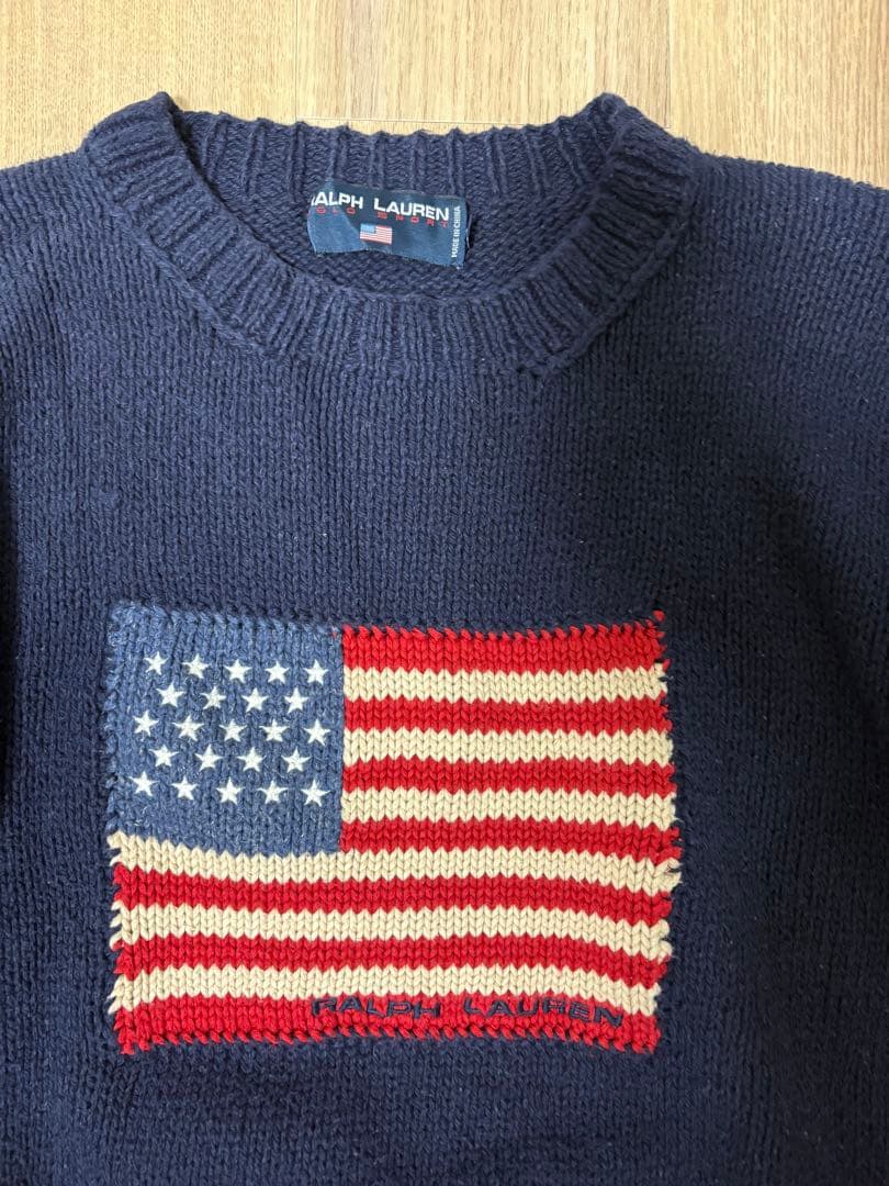 学*生様 【大人気】ラルフローレン 星条旗 ニット フラッグ コットン セーター