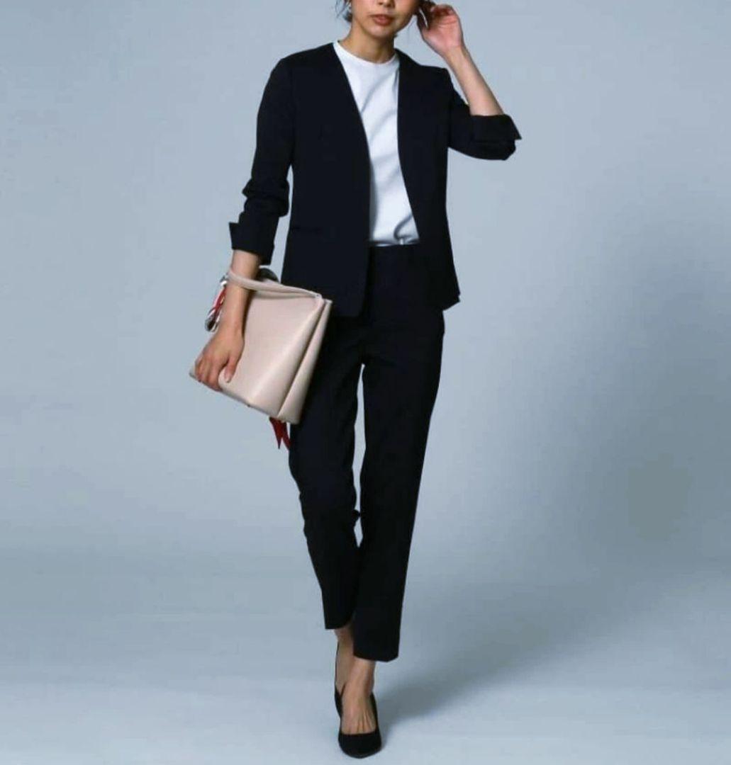 UNTITLED セットアップ ウォッシャブル ノーカラー ネイビー 近年 M