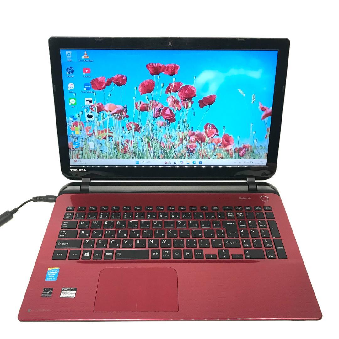 綺麗め✨シックなレッド❤️サクサクSSD メモリ8GB カメラ付 ノートパソコン