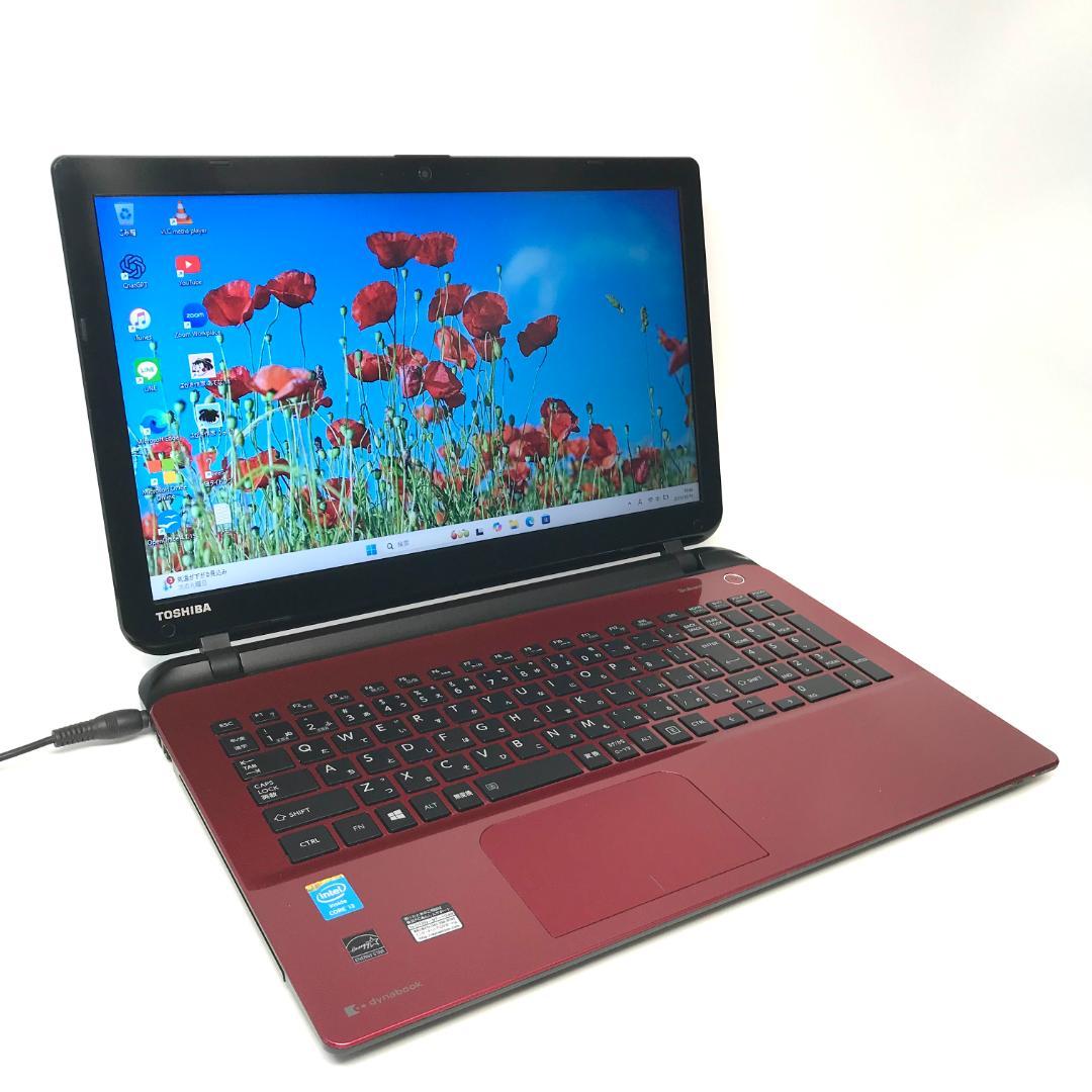 綺麗め✨シックなレッド❤️サクサクSSD メモリ8GB カメラ付 ノートパソコン