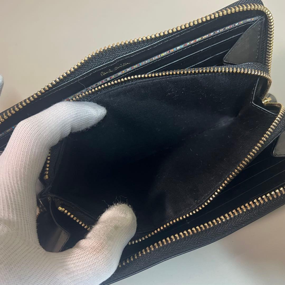 ポールスミス 長財布 ラウンドファスナー ラビット ブラック PSQ166