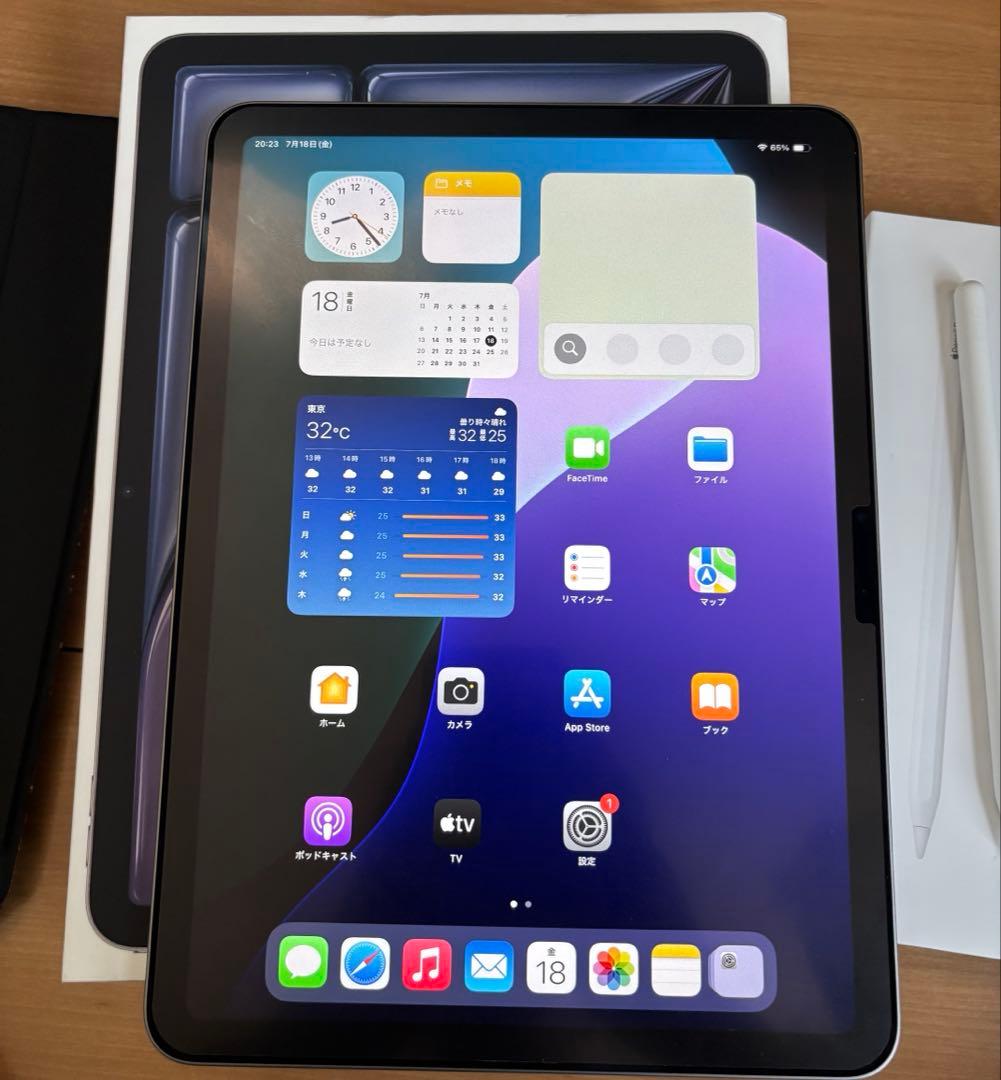 バッテリー100% iPad Air M2 & Apple Pencil Pro