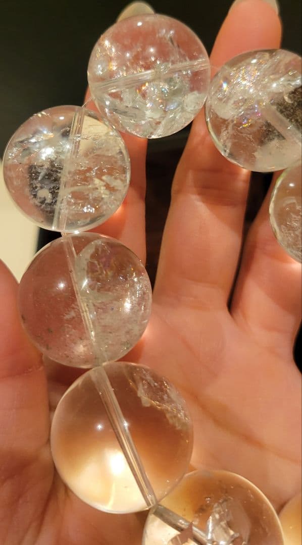 月末特価！希少！秘蔵品！マニカラン水晶大玉24㎜玉ブレスレット産地証明書付き