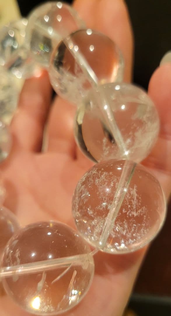 月末特価！希少！秘蔵品！マニカラン水晶大玉24㎜玉ブレスレット産地証明書付き