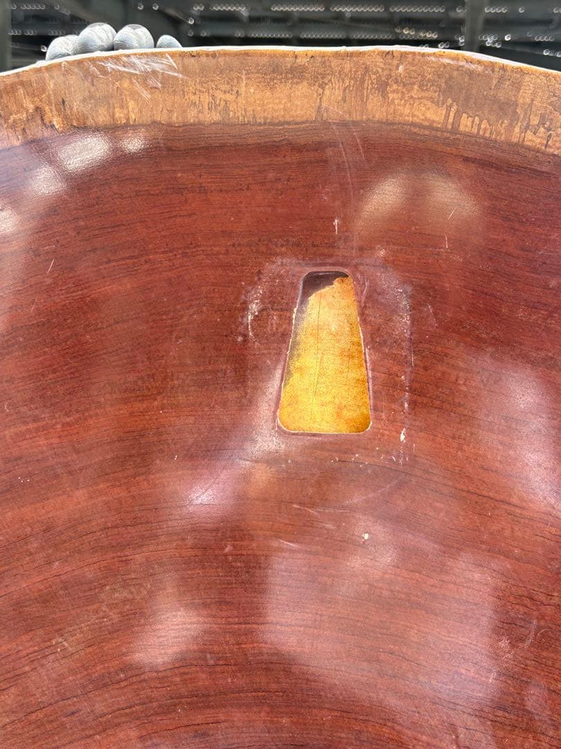 一枚板座卓　紫檀　丸テーブル　ダイニングテーブル