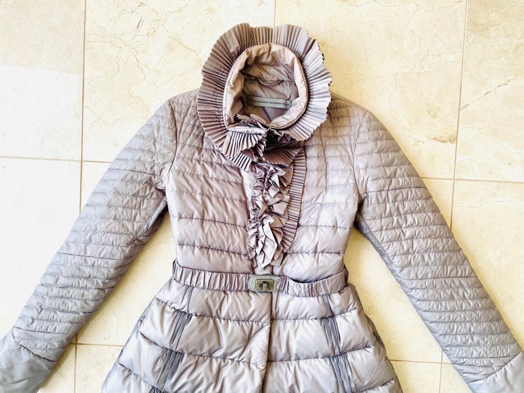 エルマンノシェルビーノ　ビジュ　フリル　ダウンジャケット 訳あり