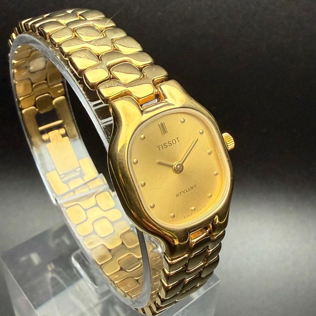 【新品電池】ティソ スタイリスト E243 腕時計 ゴールド 稼働品