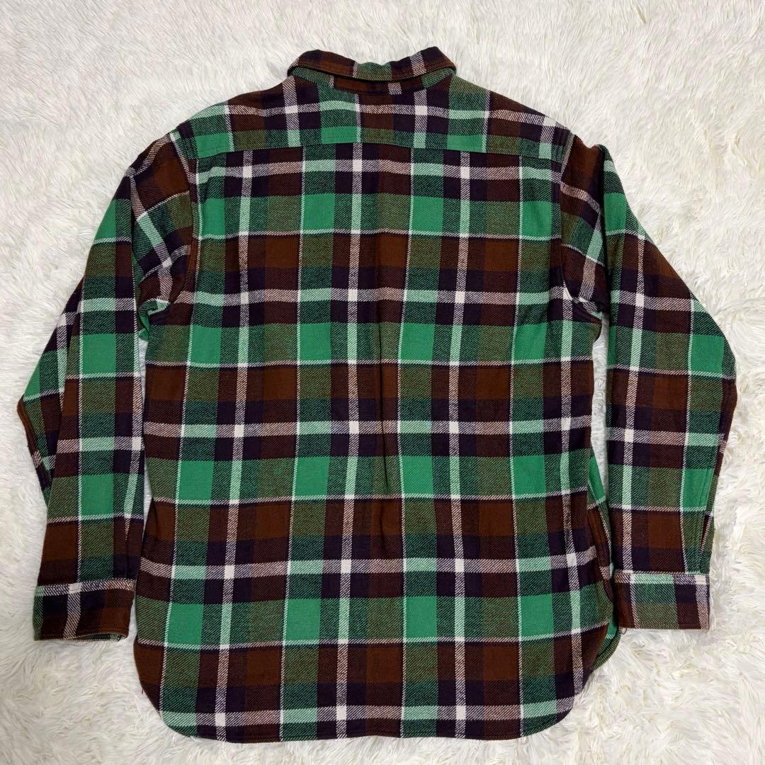 美品　SUGAR CANE 日本製 ネルシャツ L グリーン