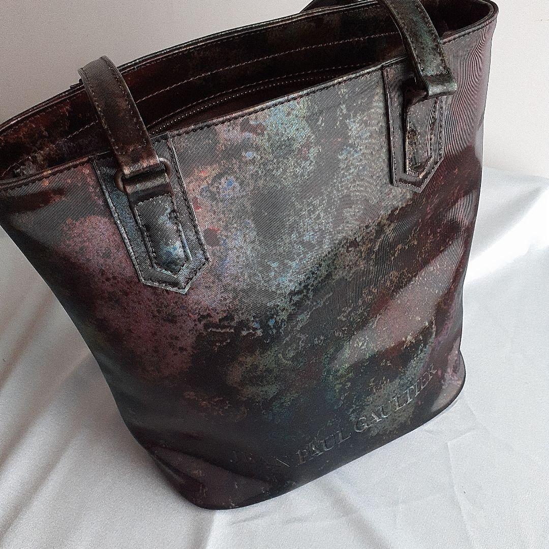 【極美品】ジャンポールゴルチェ　Vサイバー トートバッグ　玉虫色 ハンドバック