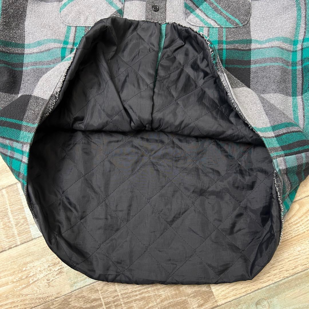 80s USA製 FIVEBROTHER キルティング ネルシャツ レアカラー