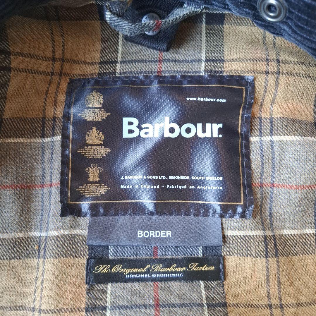 バブアーボーダーネイビーブラウンステッチ稀少!ほぼ新品　00,s 36