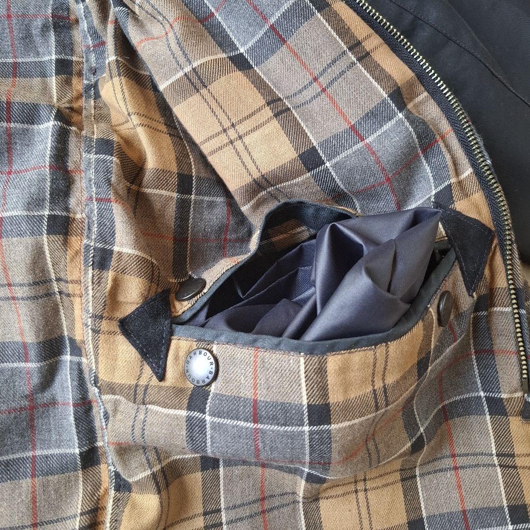 バブアーボーダーネイビーブラウンステッチ稀少!ほぼ新品　00,s 36