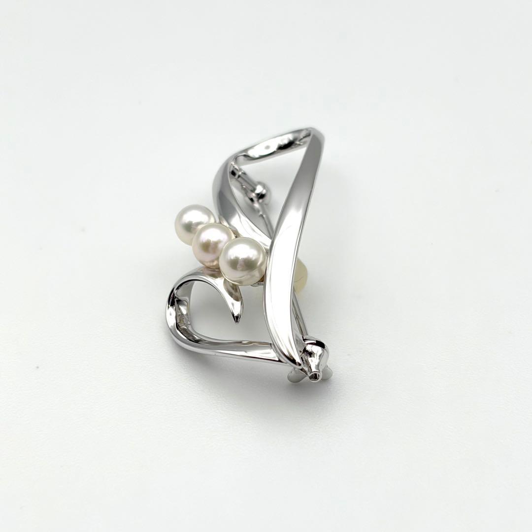 【にゃんこ】 2点セットミキモト シルバー 3珠 ブローチ、ネックレス