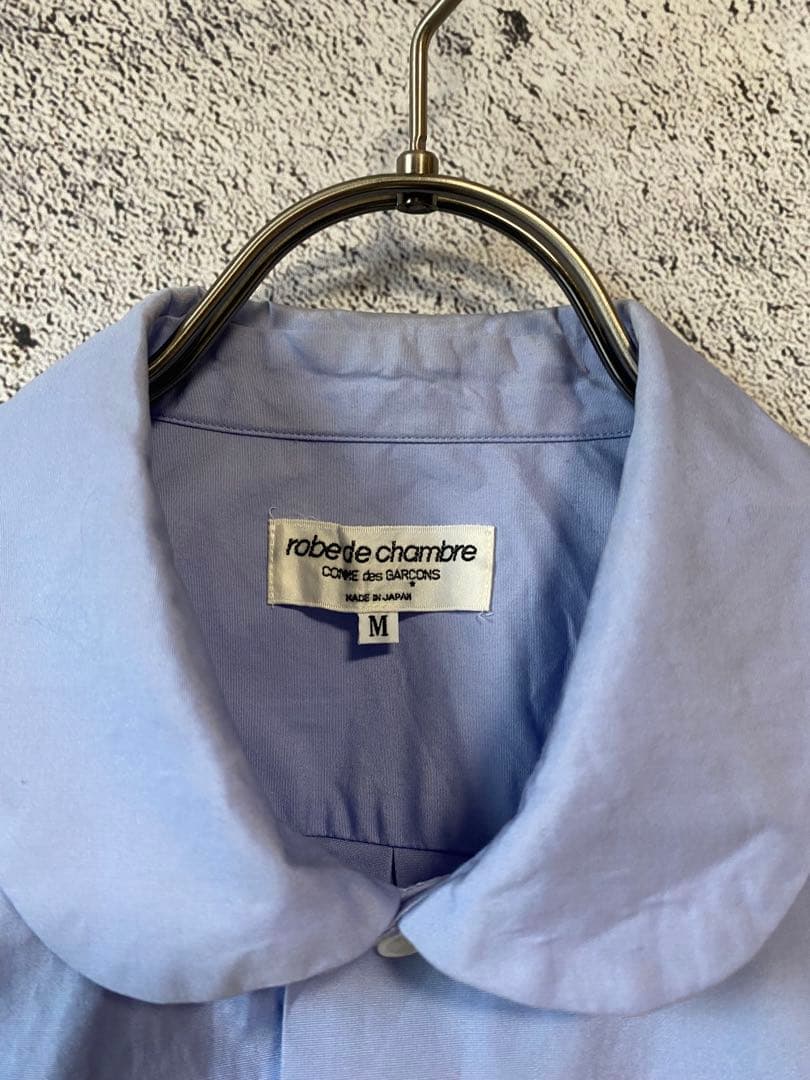 ローブドシャンブル　丸襟長袖シャツ