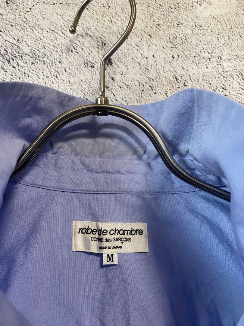 ローブドシャンブル　丸襟長袖シャツ