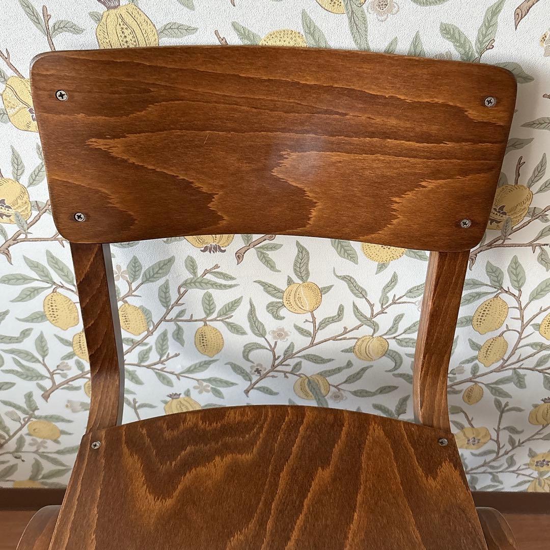 イギリス　スクールチェア　学校　椅子　木製　チェア　ビンテージ　アンティーク