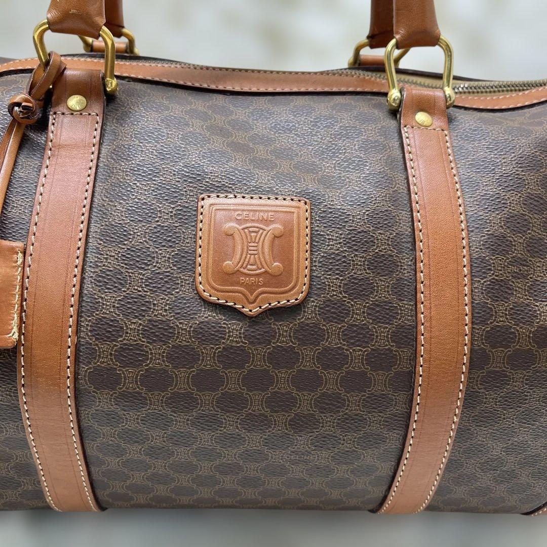 美品 CELINE セリーヌ ボストン マカダム トリオンフ PVC レザー