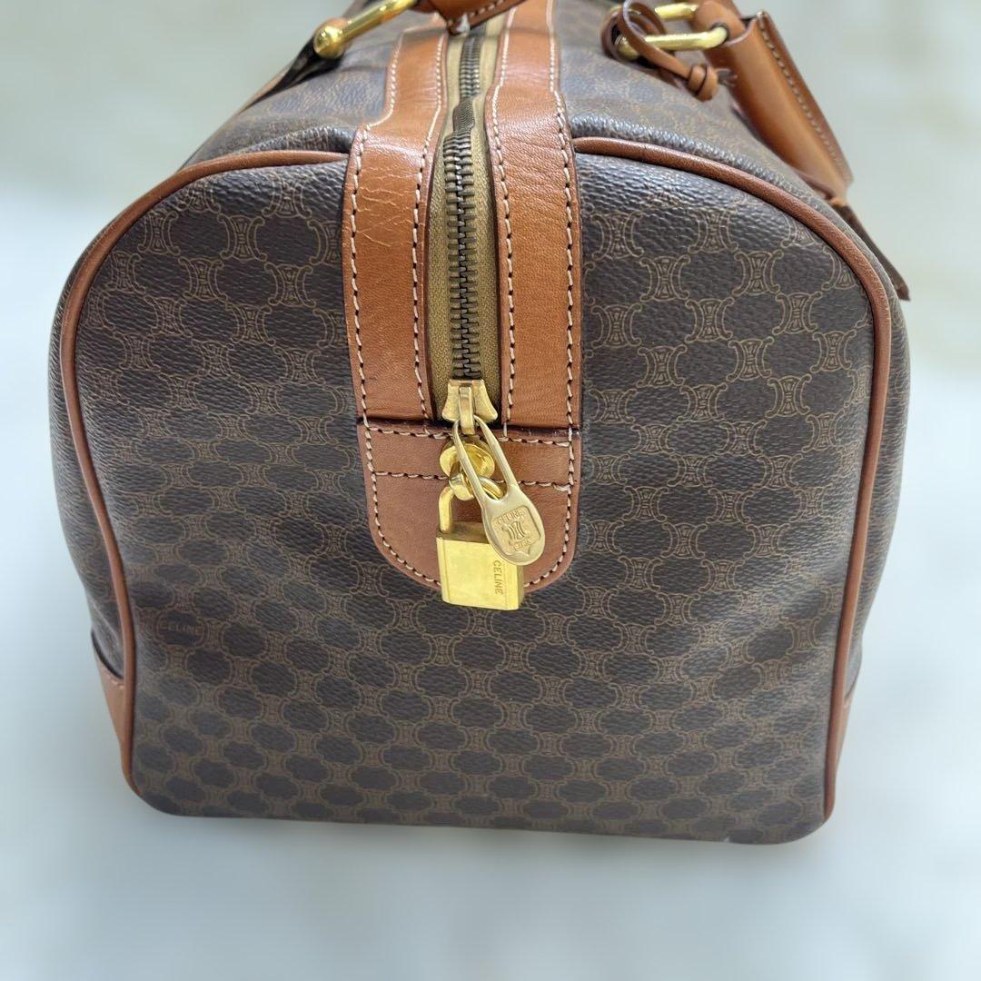 美品 CELINE セリーヌ ボストン マカダム トリオンフ PVC レザー